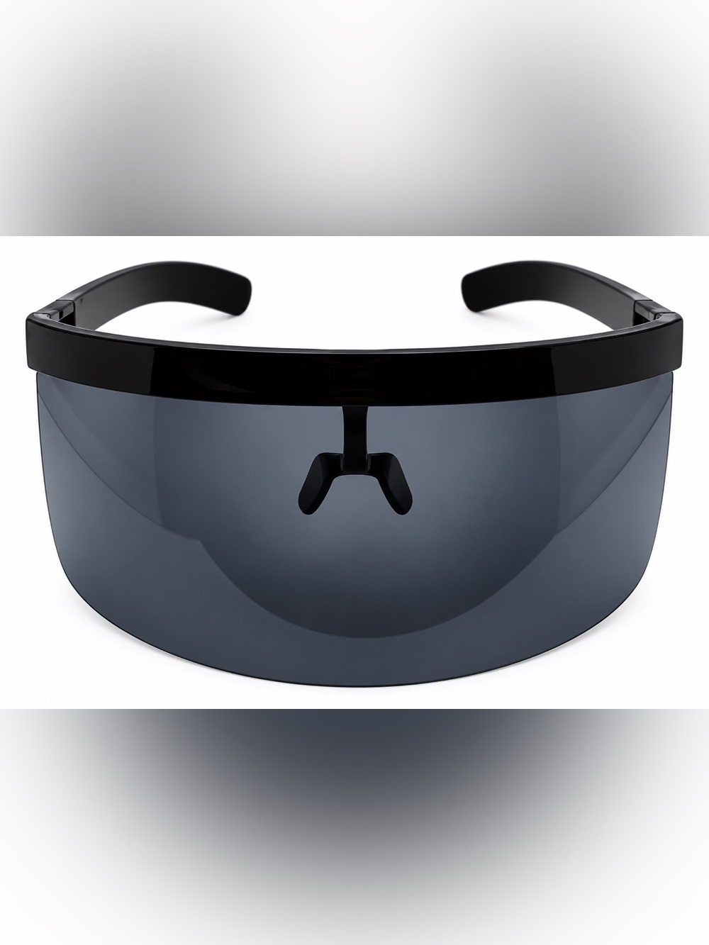 Black Oversized Shield Sunglasses Polycarbonate Lens UV400